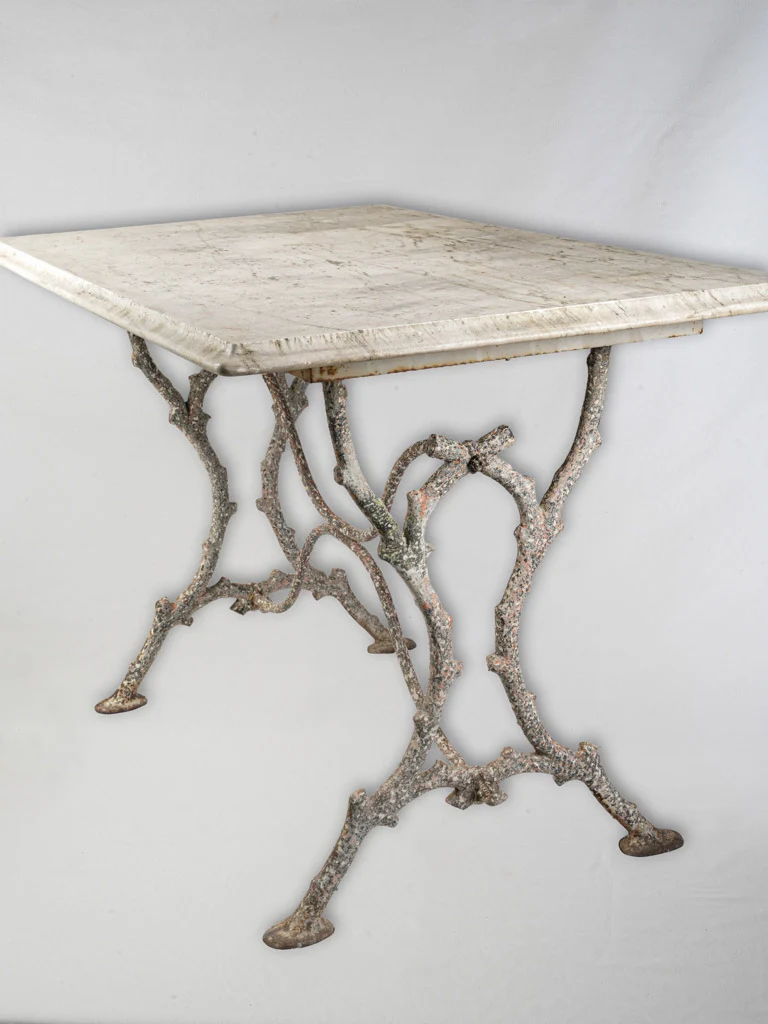 Beautiful Late 19th-Century Cast Iron And Marble Conservatory Table - 32" x 48¾"