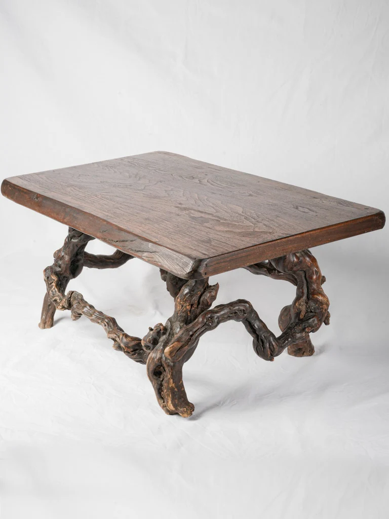 1950s Provençal Coffee Table W/ Vine Branch Legs And Chestnut Top - 39½"