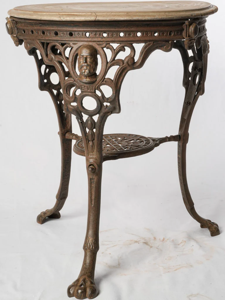 Late 19th-Century English Cast Iron Table Commemorating King Edward VII