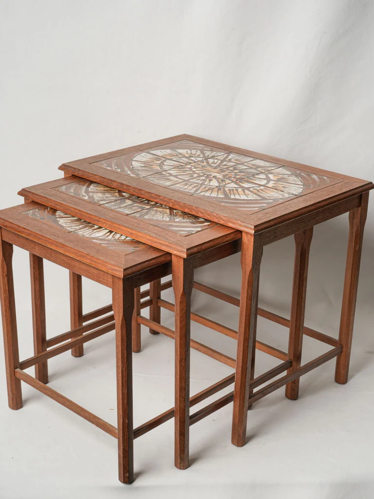 1960s Nesting Tables W/ Ceramic Tiles Top