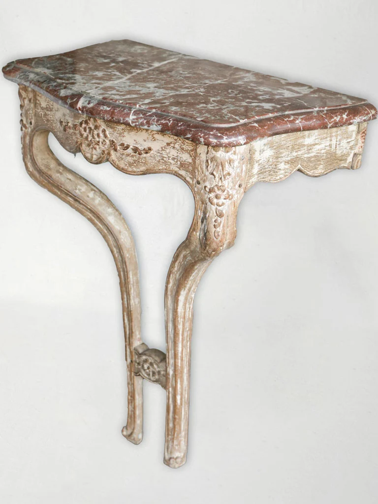 Petite 18th-Century French Console w/ Red Marble Top - 31½" x 25¼"