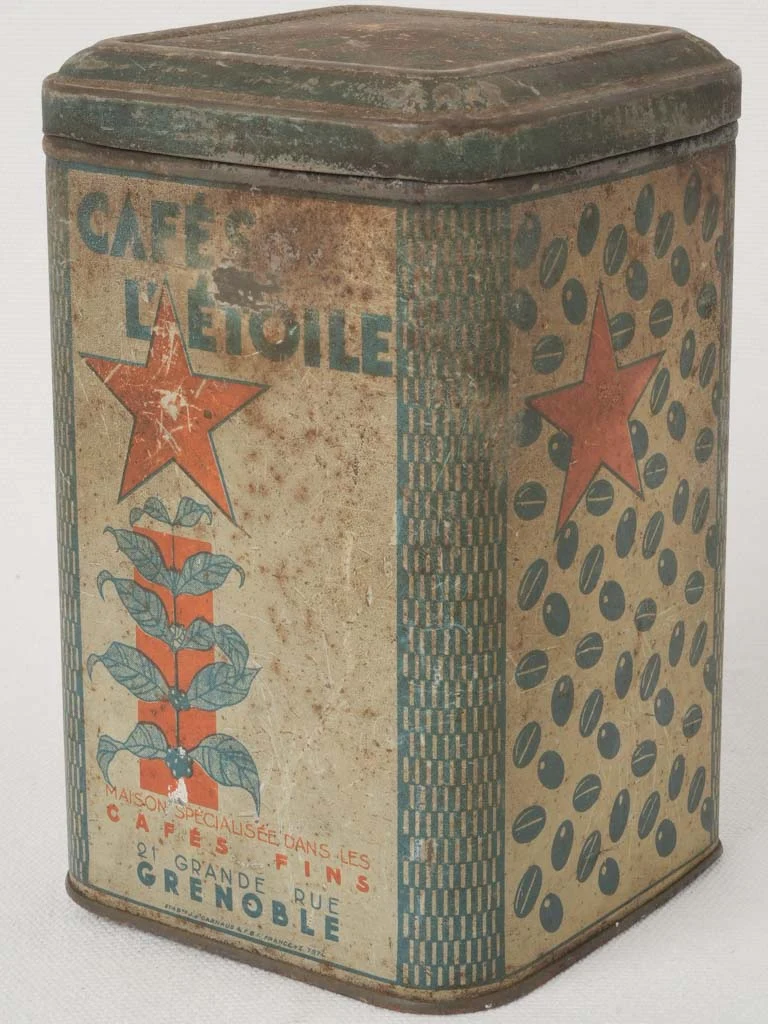 1940s French Cafés L’Étoile Advertising Tin Container- 6¾"