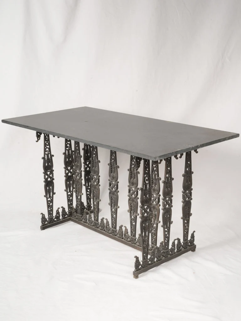 Unique Cast Iron and Slate Console Table 51¼" x 27½"