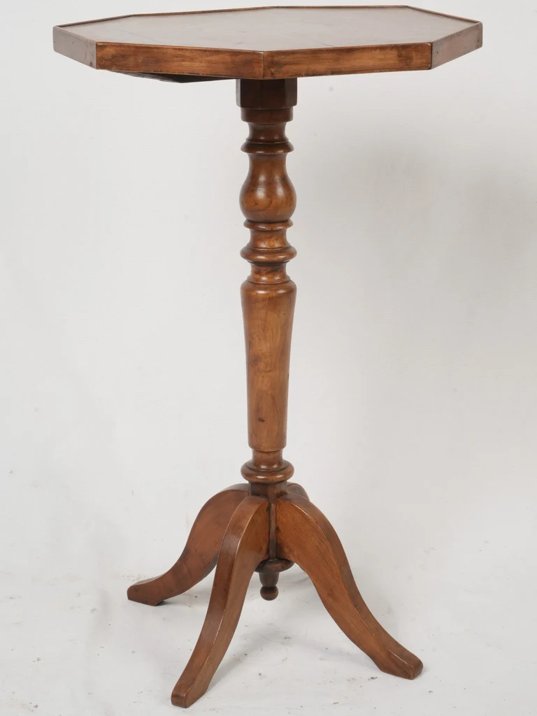 Early 20th-Century French Walnut & Cherrywood Guéridon 17"