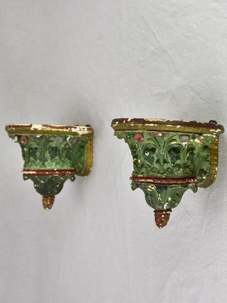 Pair of late 19th century French wall display shelves / pedestals 6¼"