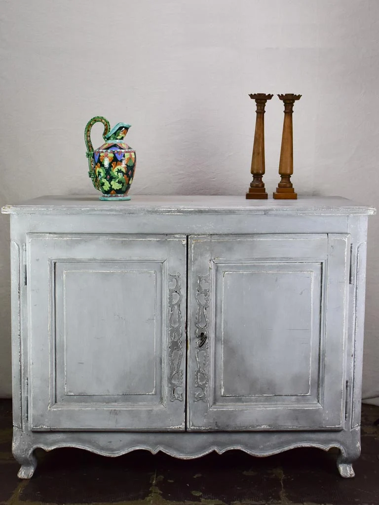 19th Century Louis XV buffet with blue / gray patina