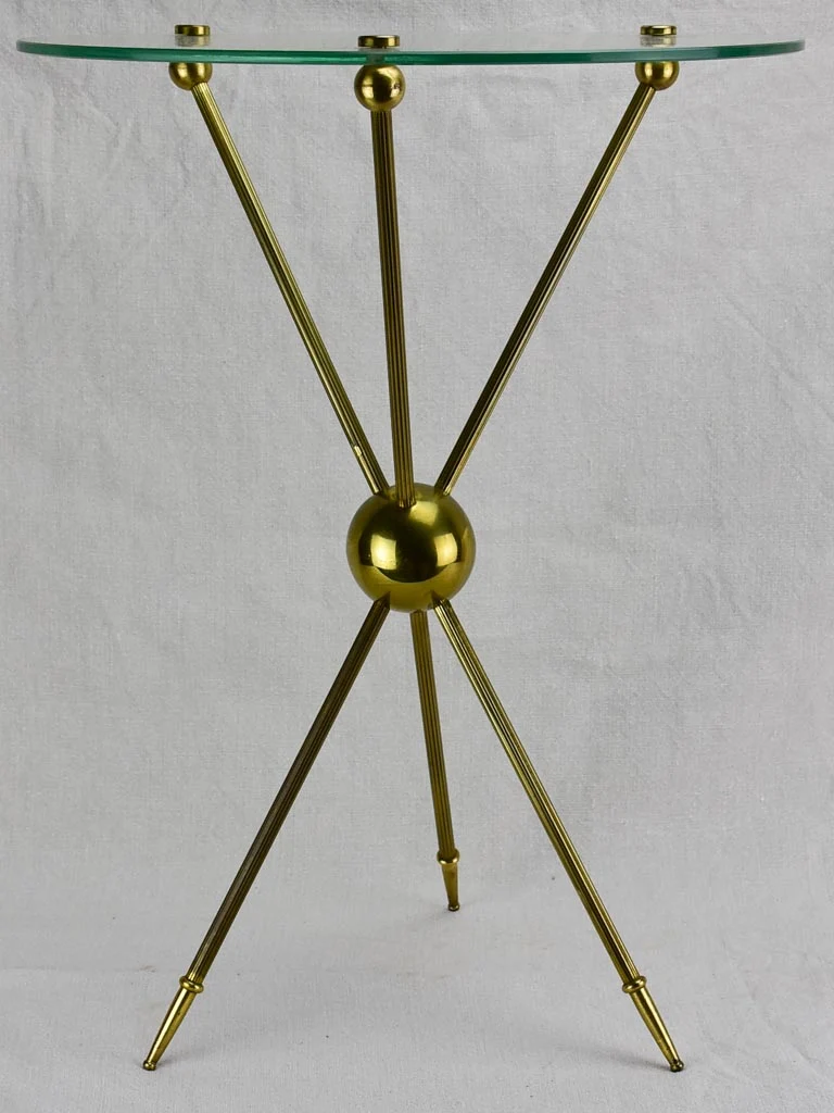 1970's glass side table / martini table 21¾"