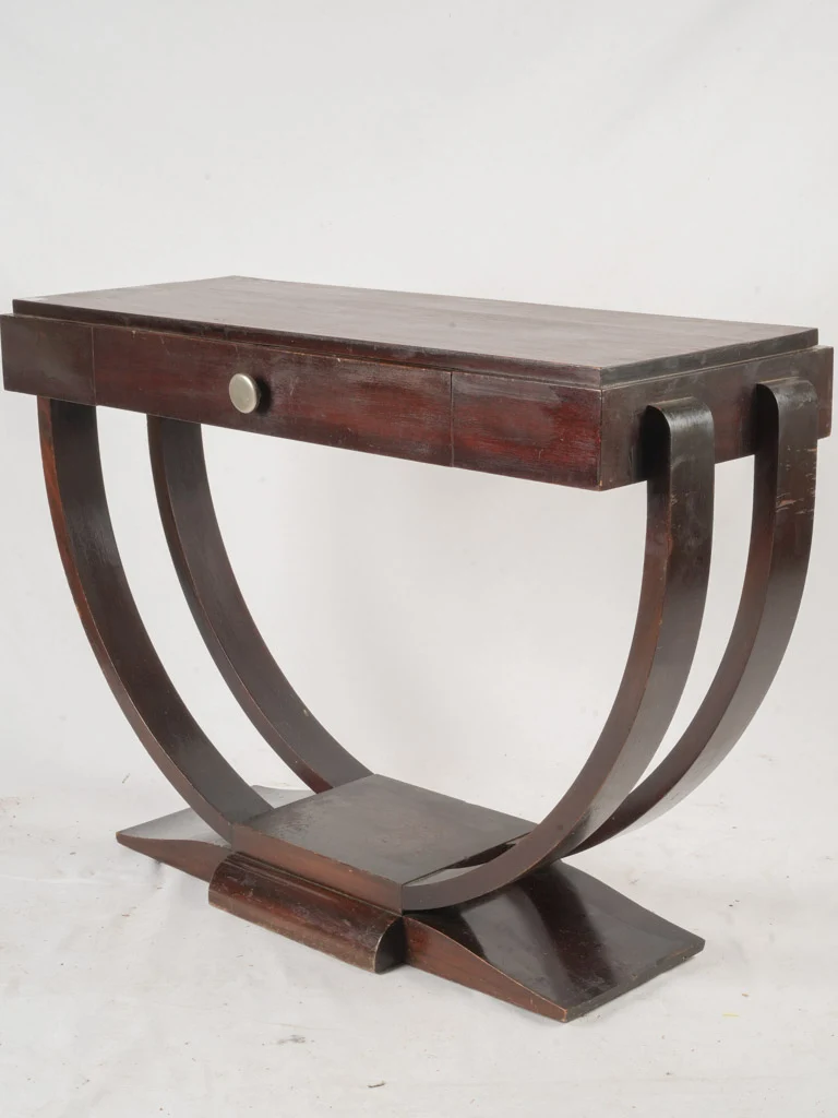 1930s-1940s Art Deco Mahogany Console with Curved Base - 41¾"