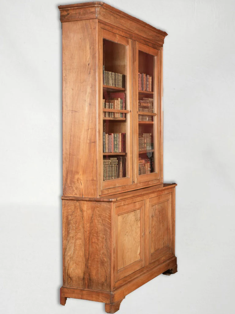 19th-Century French Walnut Hutch Vitrine Bookcase - 67¼"