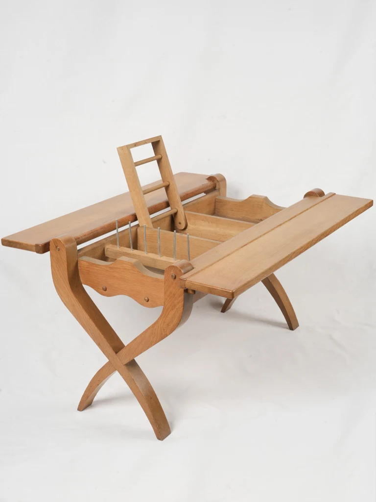 1950s French Oak Bench Table by Guillerme et Chambron - 37"