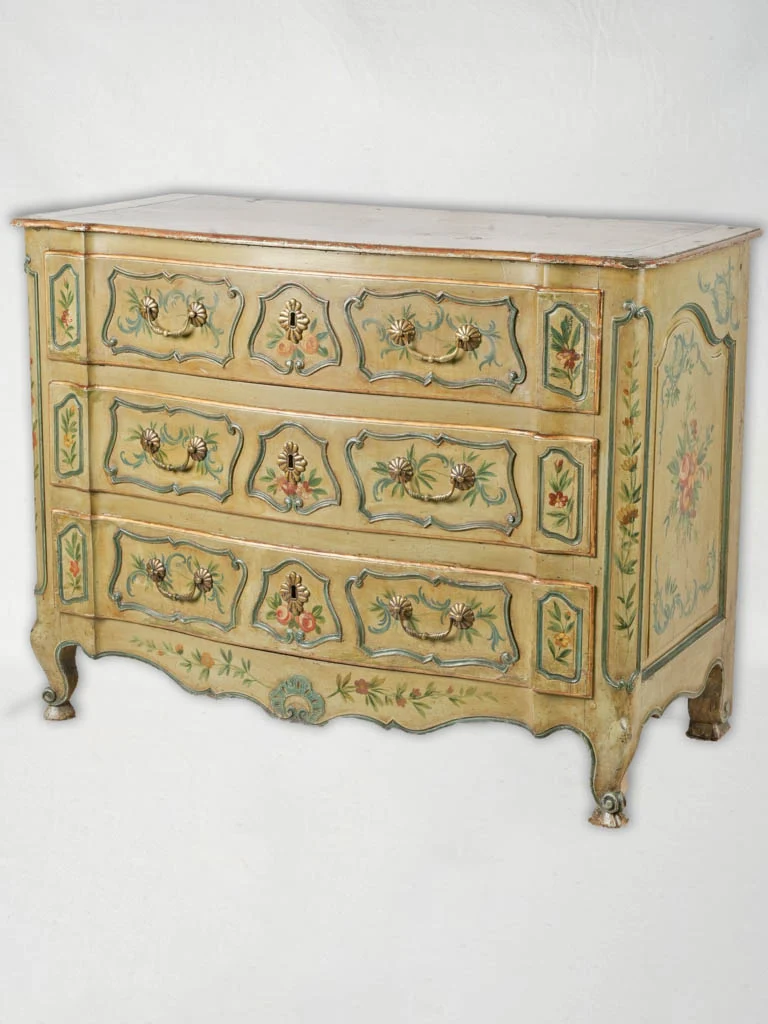 18th-Century French Painted Commode w/ Three Drawers