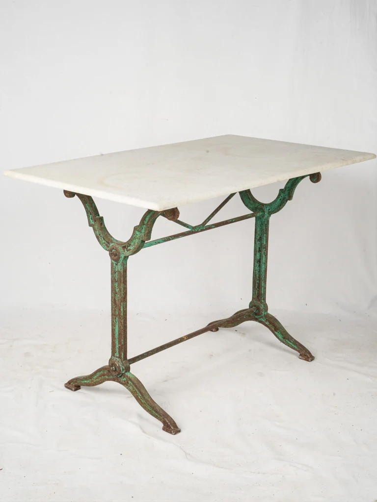 Early 20th-Century Cast Iron and Marble Bistro Table -41¼"