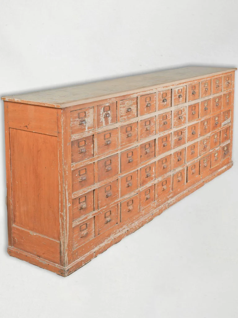 Early 20th-Century Fir Wood Hardware Cabinet w/ 50 Drawers - 100½"