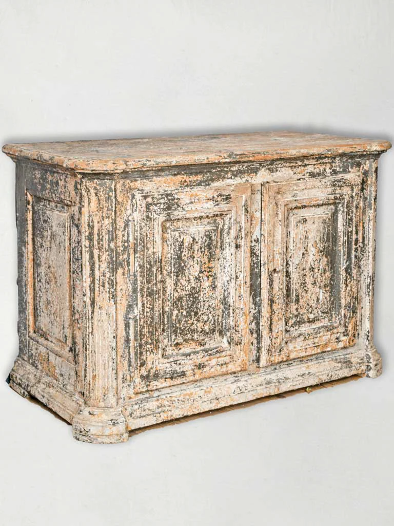 18th-Century Oakwood Cabinet w/ Distressed Black Paint
