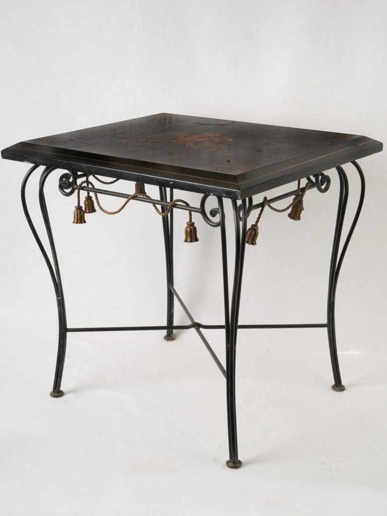 Vintage Parisian Side Table - Black Paint Finish