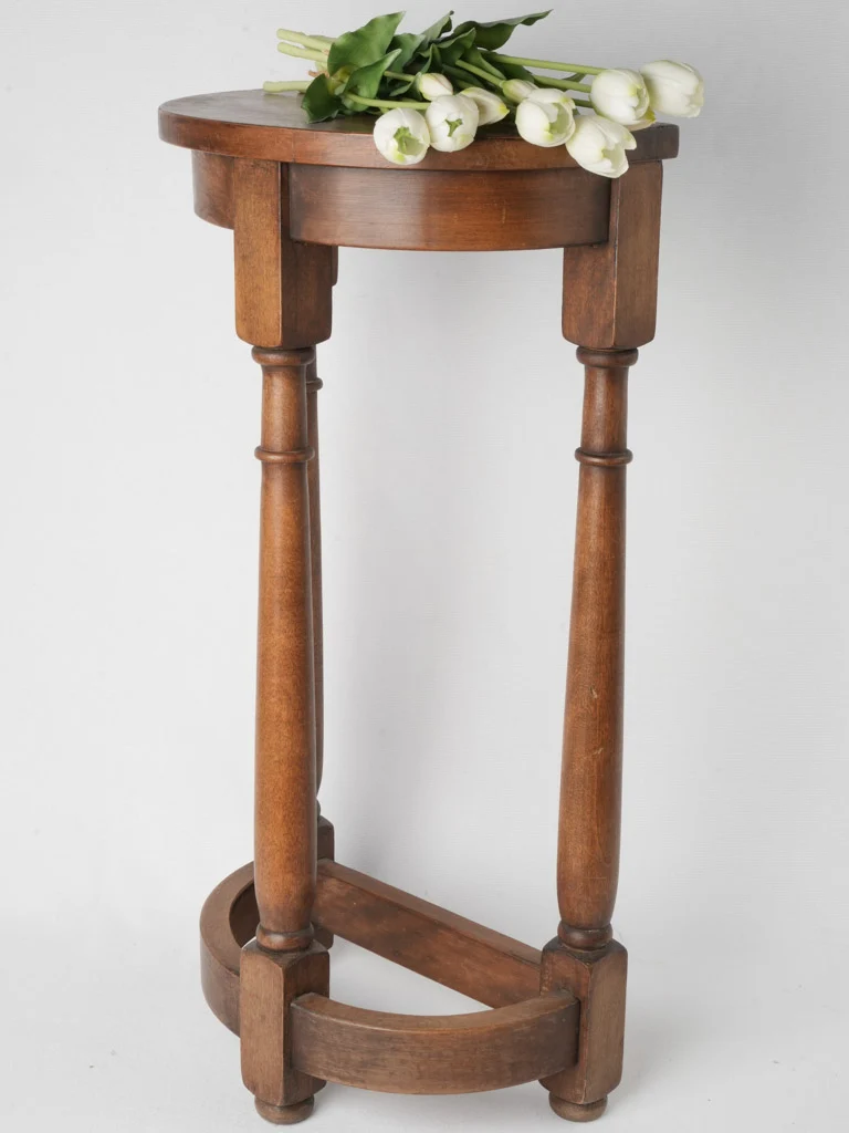 19th-Century French Wooden Small Demilune Console 31"
