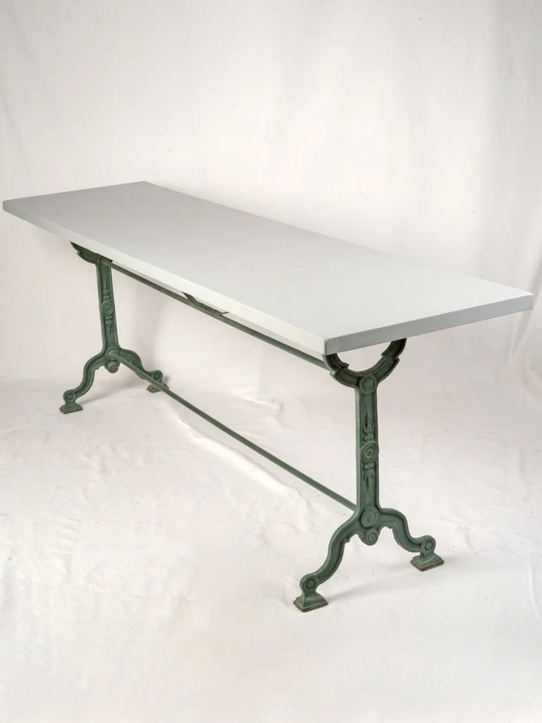 Antique French Rectangular Bistro Table w/ French Gray top 79½" x 20¾"