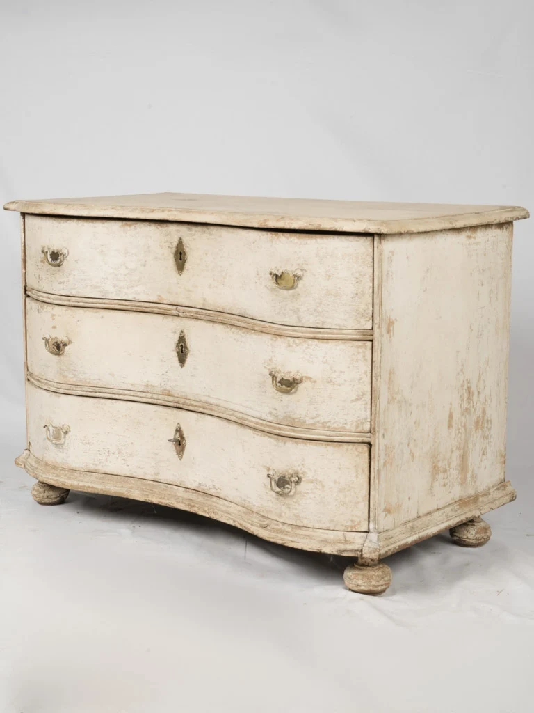 19th Century Swedish Bow Front Painted Commode