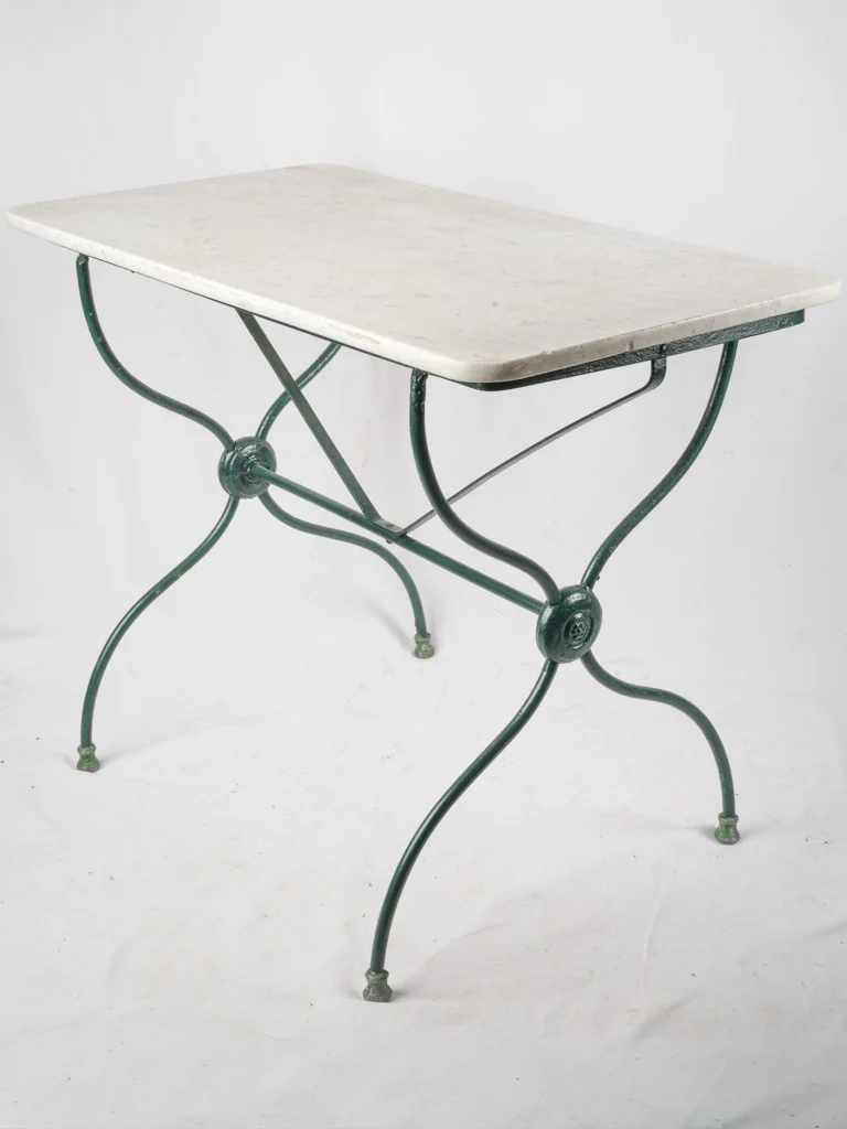 Late 19th–Early 20th Century French Wrought Iron and Marble Table - 28¾" x 37½"