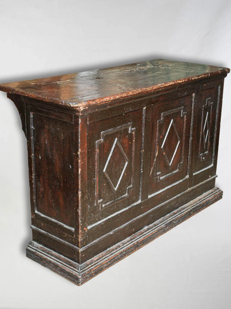 Late 19th Century Walnut-Finished Pine Store Counter with Coin Slot Detail - 57"