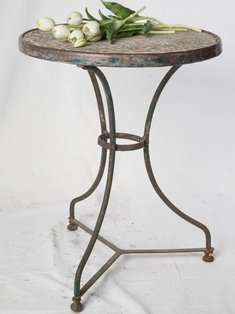 Early 20th Century French Bistro Table w/ Granito Top - 28¼"