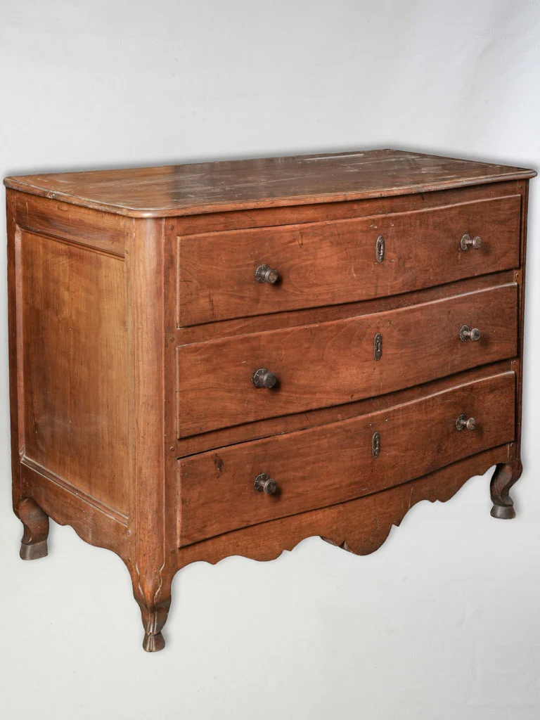 Elegant French Commode in Walnut or Wild Cherry w/ Hoof Feet Late 18th Century - 37½" x 48"