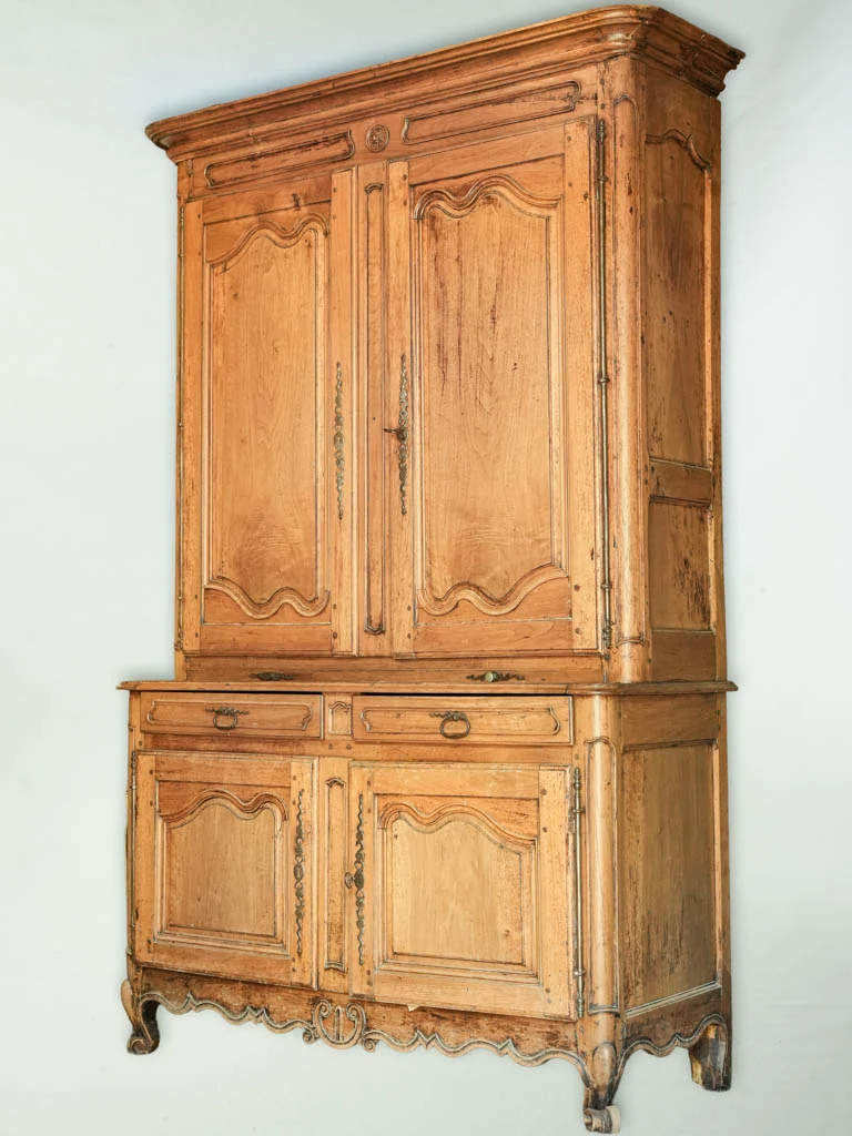 Tall 18th Century French Fruitwood Two Part Cupboard - 98"