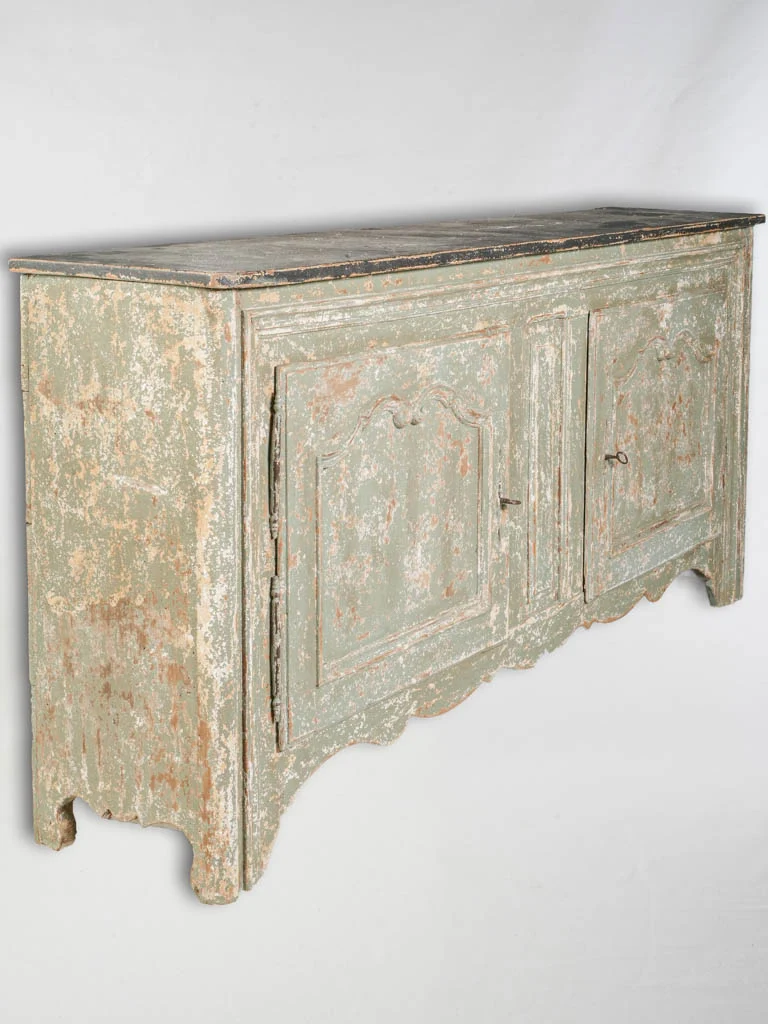 Late 19th Century French Provincial Fruitwood Buffet W/ Distressed Patina - 77½" x 16½"