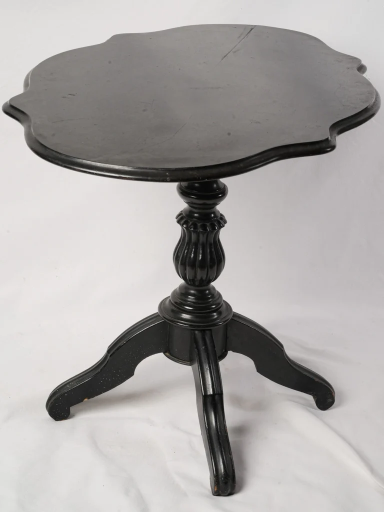 Napoleon III Ebonized Violin-Shaped Side Table w/ Tilting Top - 28" x 39" x 25½"
