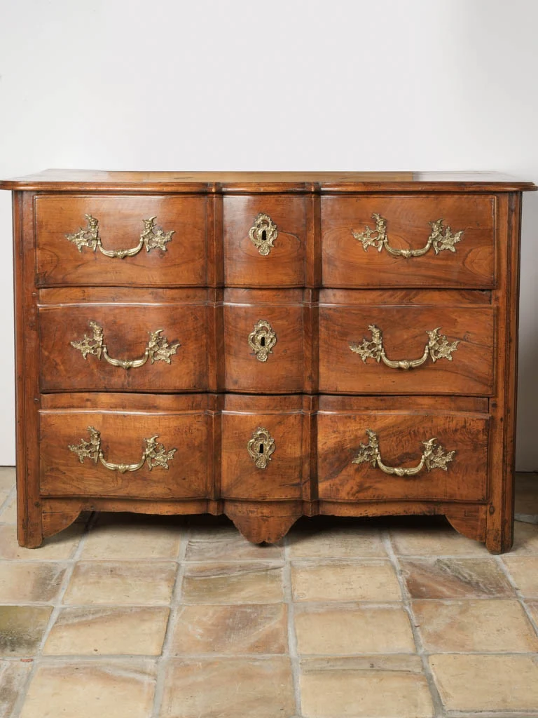 18th-century Louis XV solid walnut commode chest of drawers 38¼"