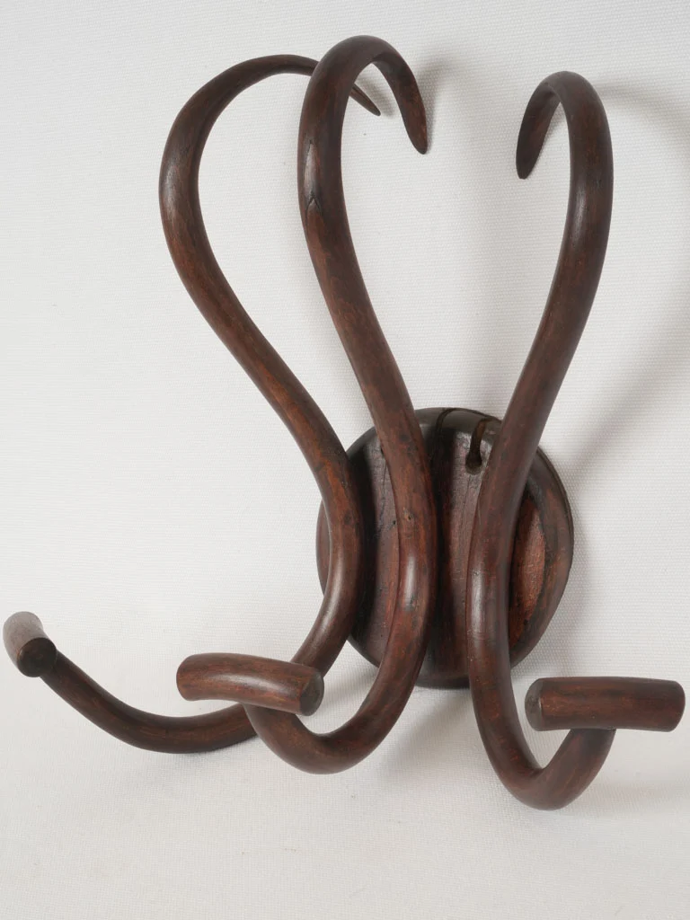 RESERVED OG Antique wooden wall-mount coat rack, Thonet-style