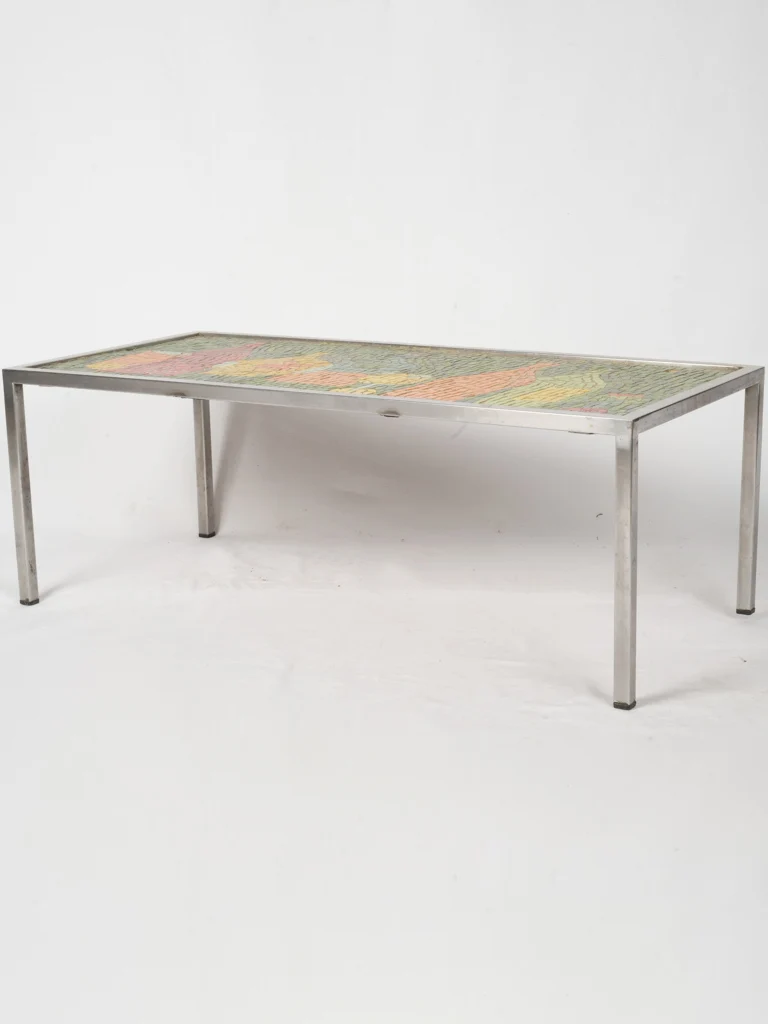 Vintage French coffee table w/ mosaic still life37" x 13½"