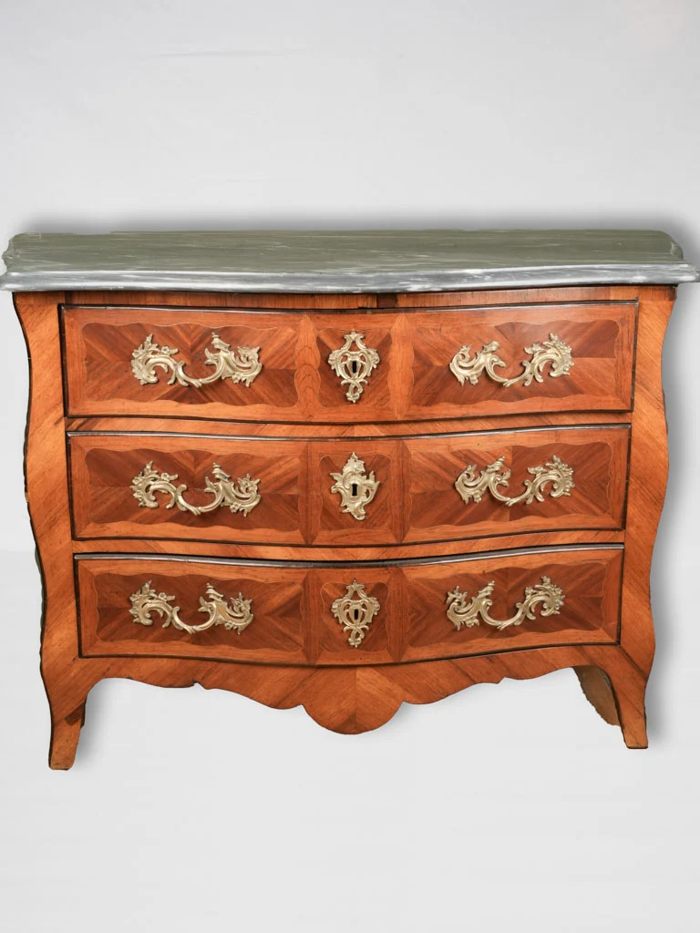 18th century three-drawer commode w/ marble top 32"