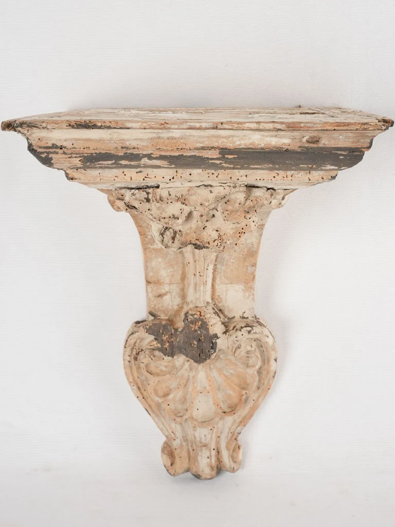 Sculpted wooden wall bracket console 14¼"