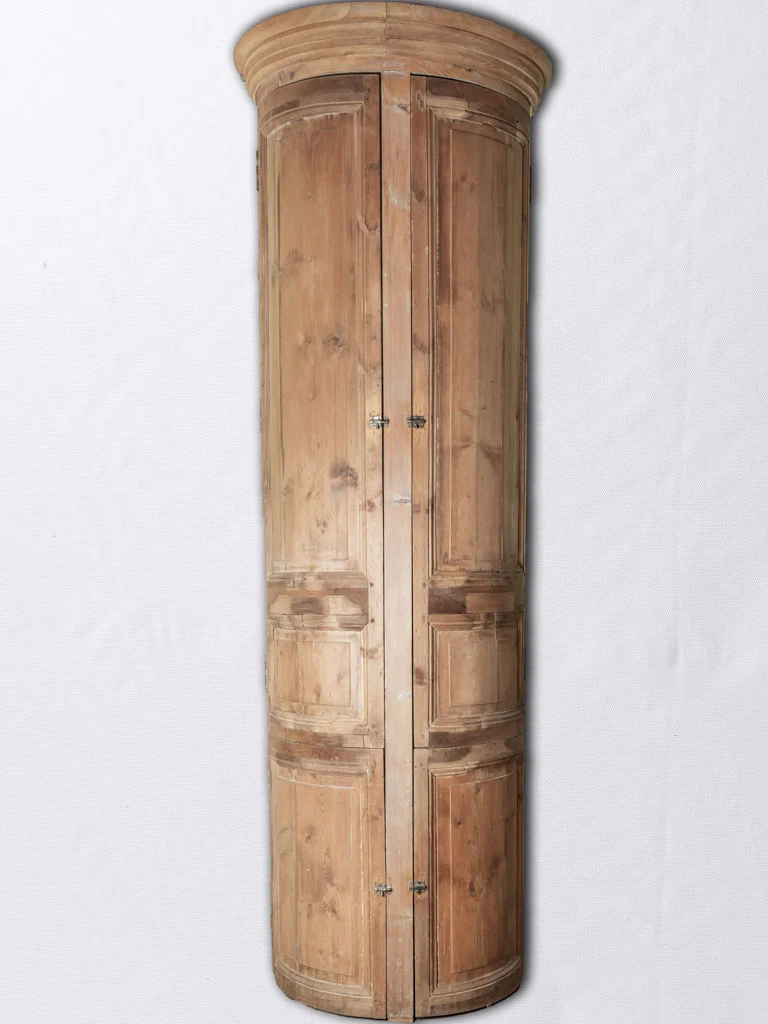 Antique French demilune column cupboard from a château106¼"