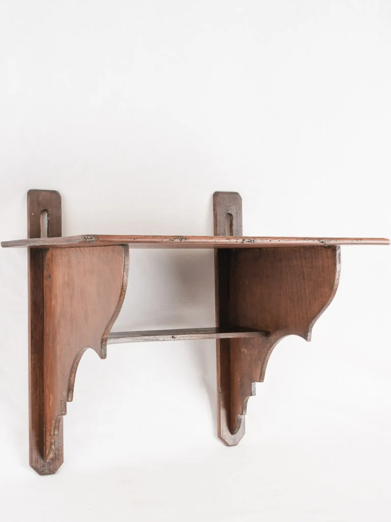 Antique French wall bracket shelf - 20"w