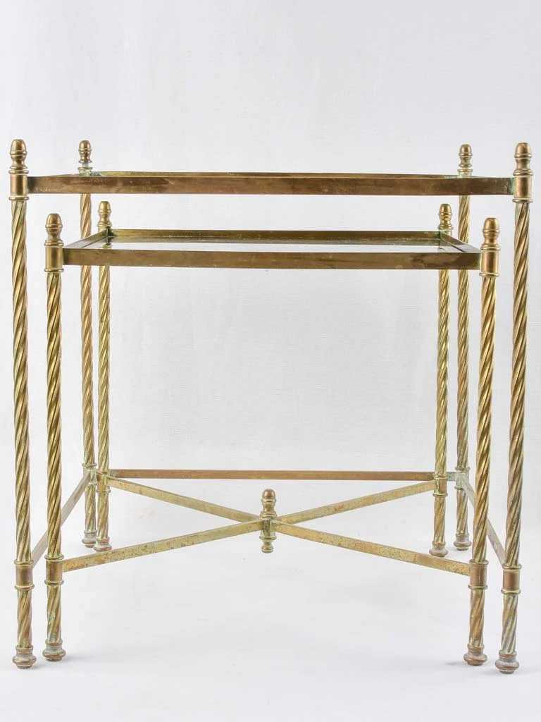 Vintage nesting tables - brass 18"