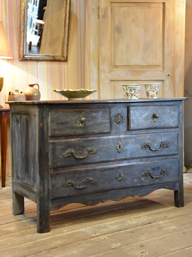 18th century Louis XIV/XV commode with blue patina