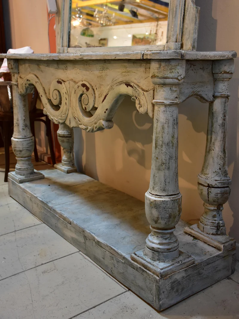 French console with white patina