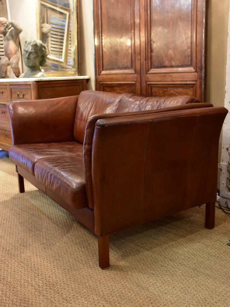 Danish leather sofa attributed to Børge Morgensen