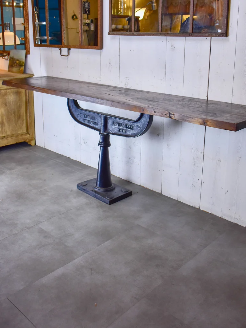 Industrial French antique console table