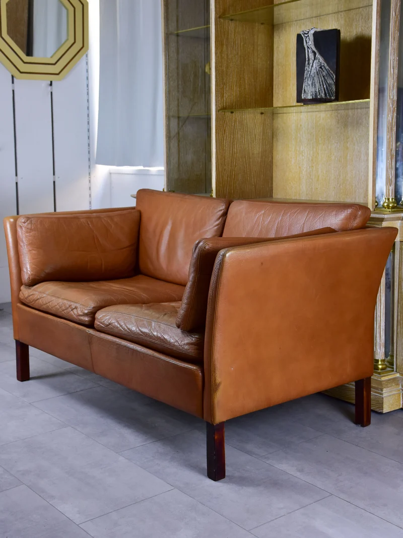 Danish leather sofa - two seater