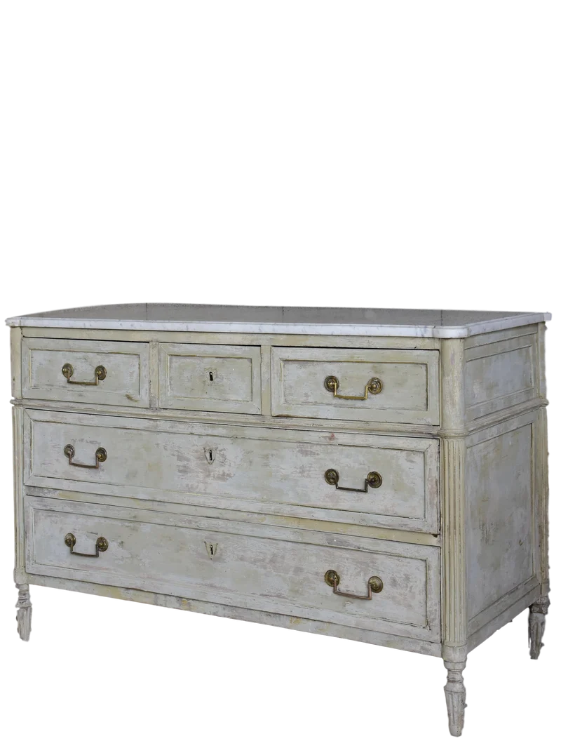 Marble top Louis XVI commode - three drawers