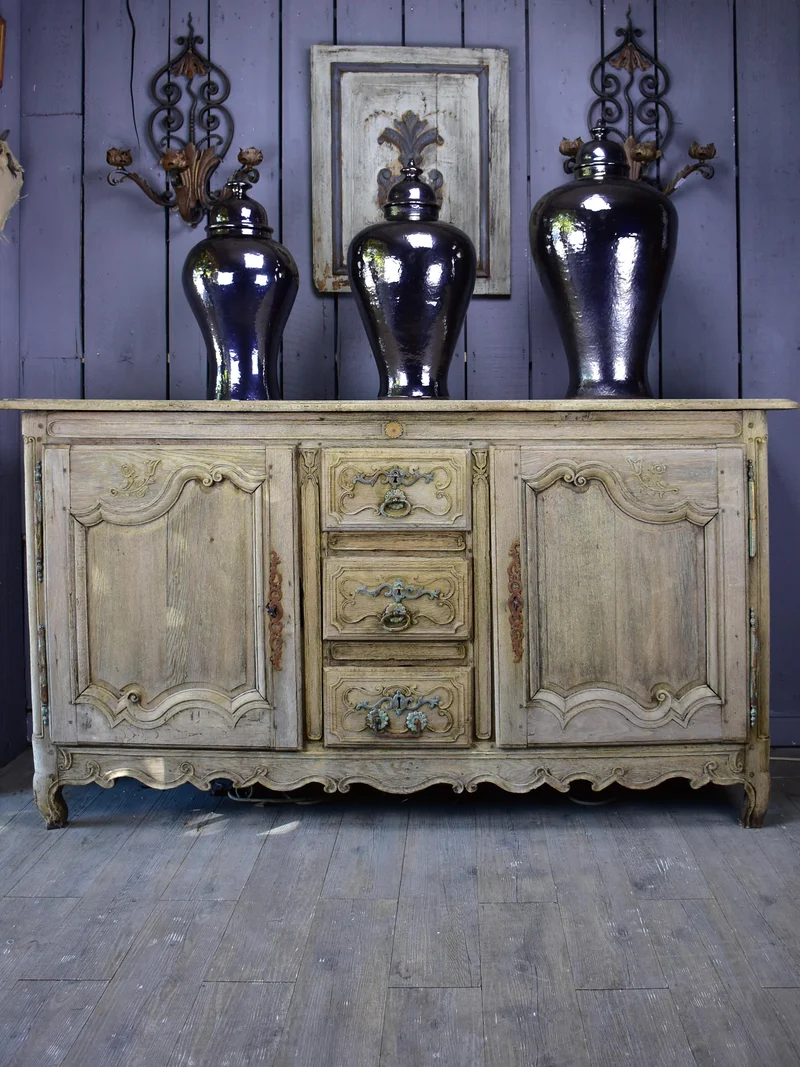 Large antique Provencal buffet - bleached oak