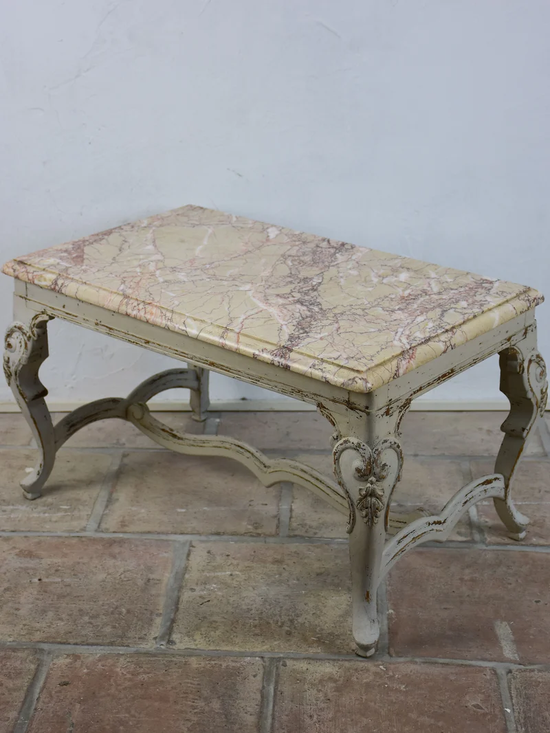 Small marble-top coffee table - Louis XV style