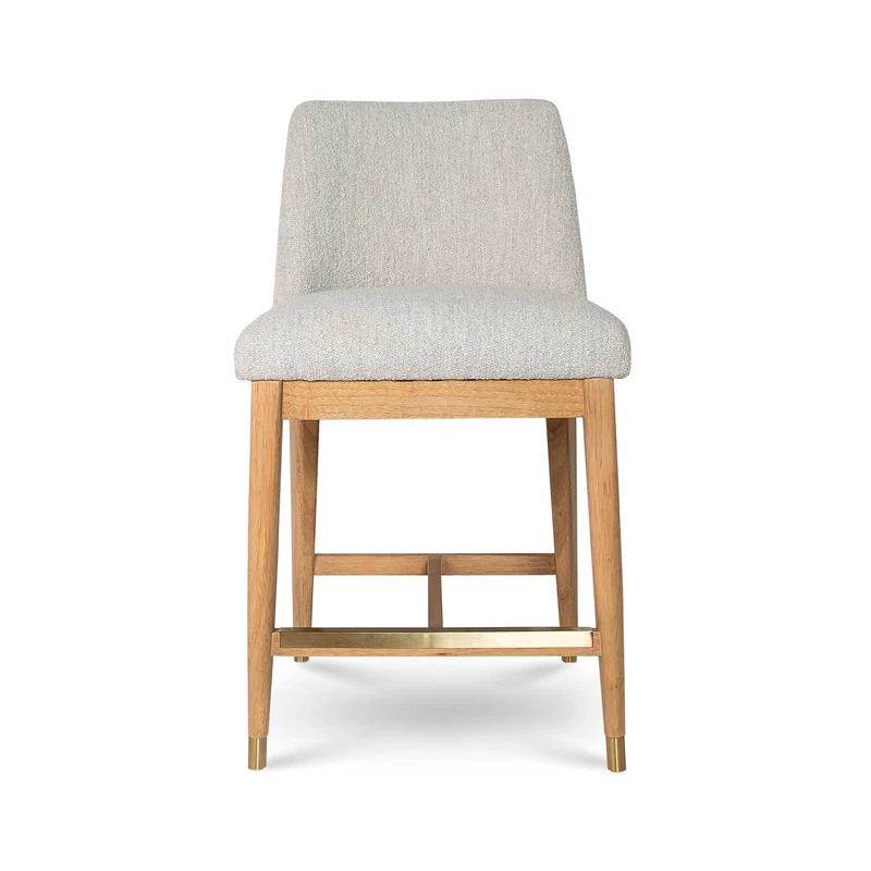 Tabouret de comptoir taupe & naturel - Fawcett