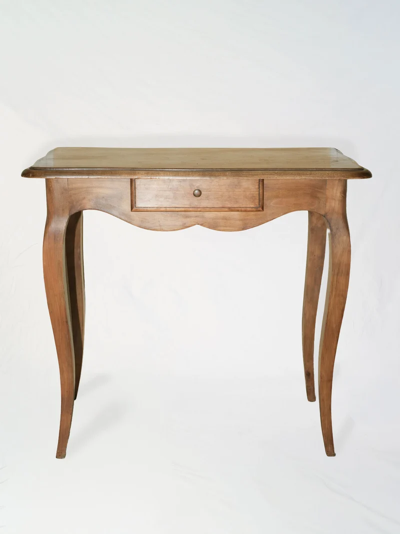 French Oak Side Table with Cabriole Legs, Early 20th Century