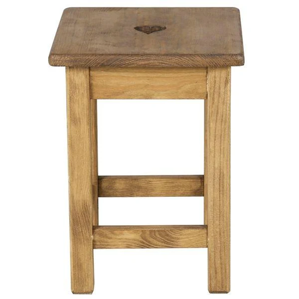 Tabouret carré en pin massif ciré miel | Région
