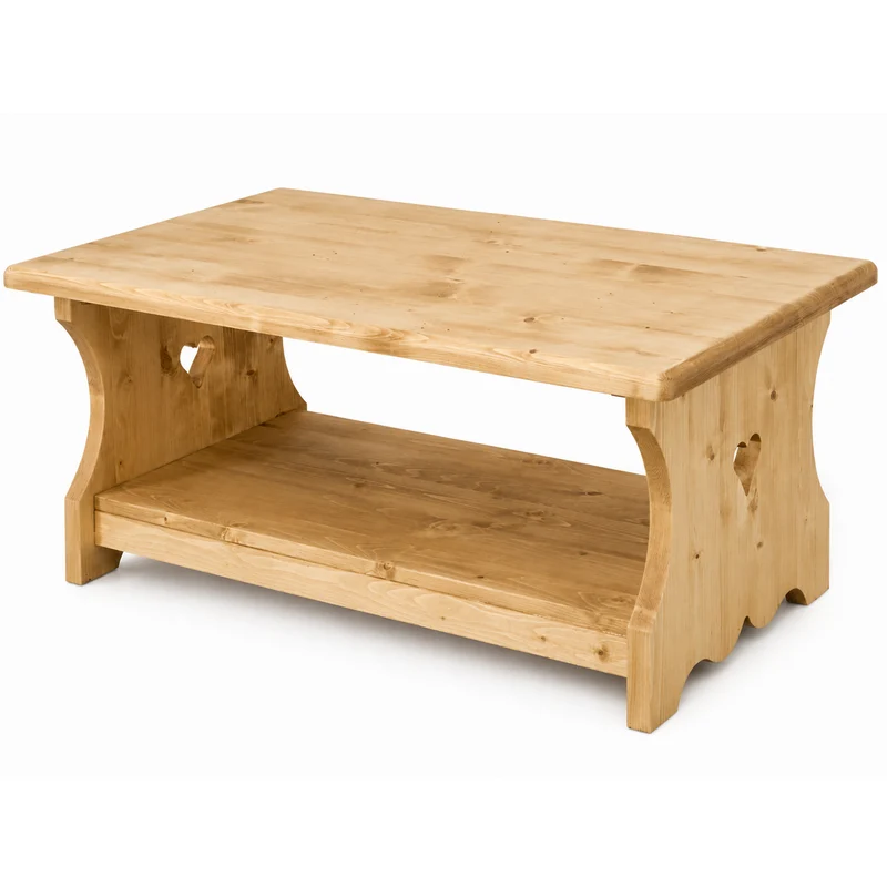 Table basse 100 cm avec coeur en épicéa massif huilé miel | OREGON