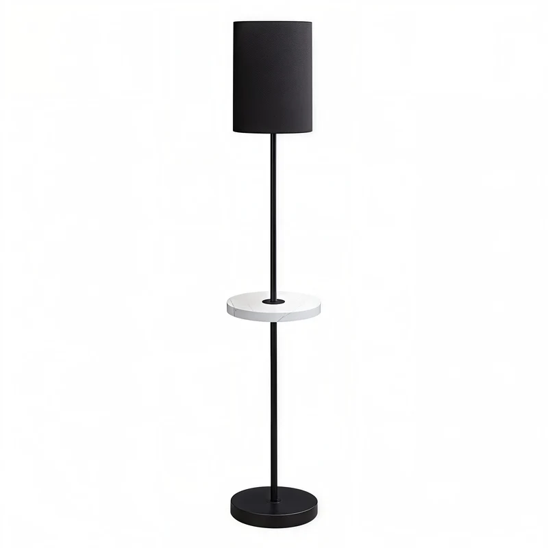 MODENA VAULT™ – FLOOR LAMP WITH MARBLE-LOOK SHELF & USB – I 9692